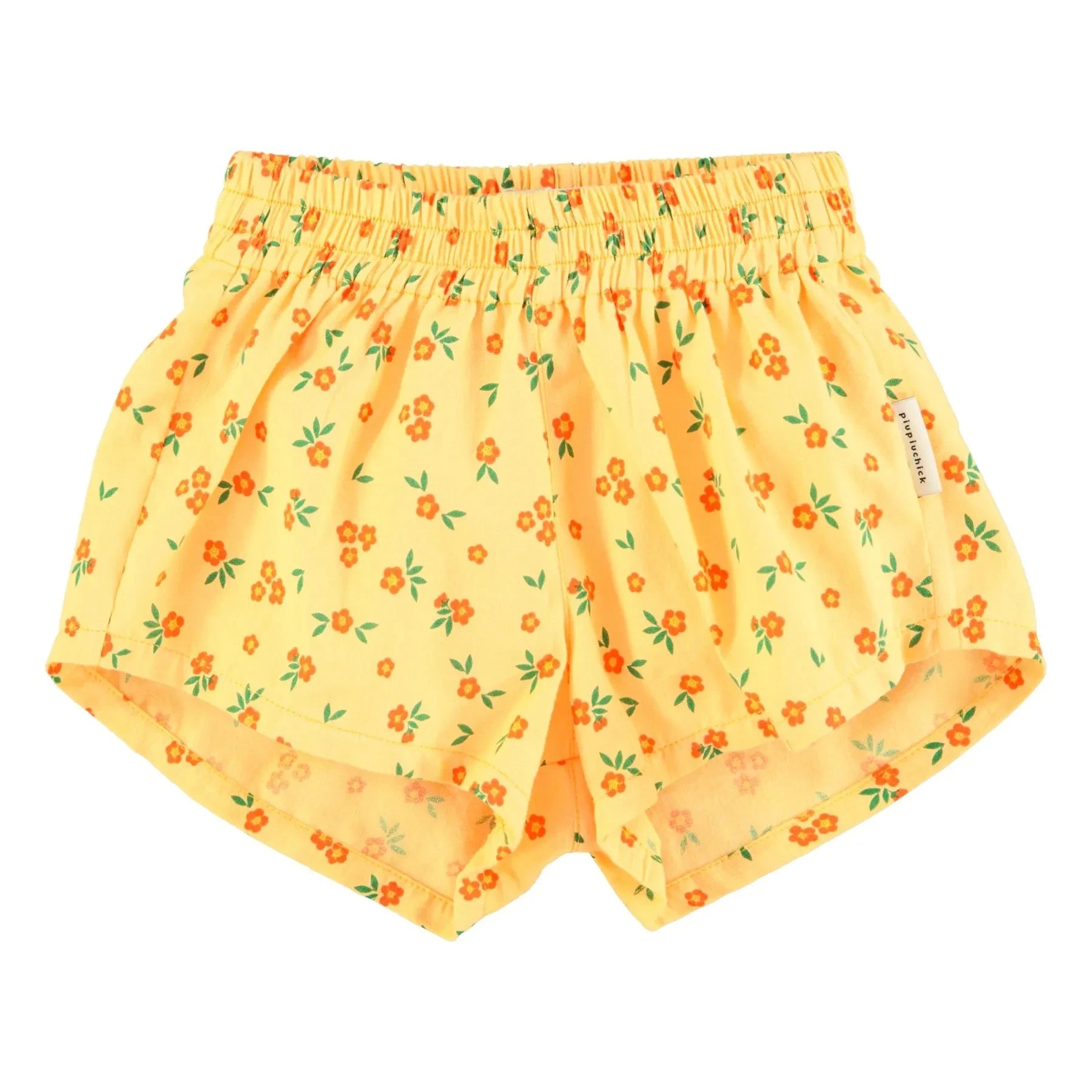 Piupiuchick - Organic Cotton Floral-Print Shorts | Yellow