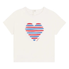 Petit Bateau - Barlay Heart Organic Cotton T-Shirt | White