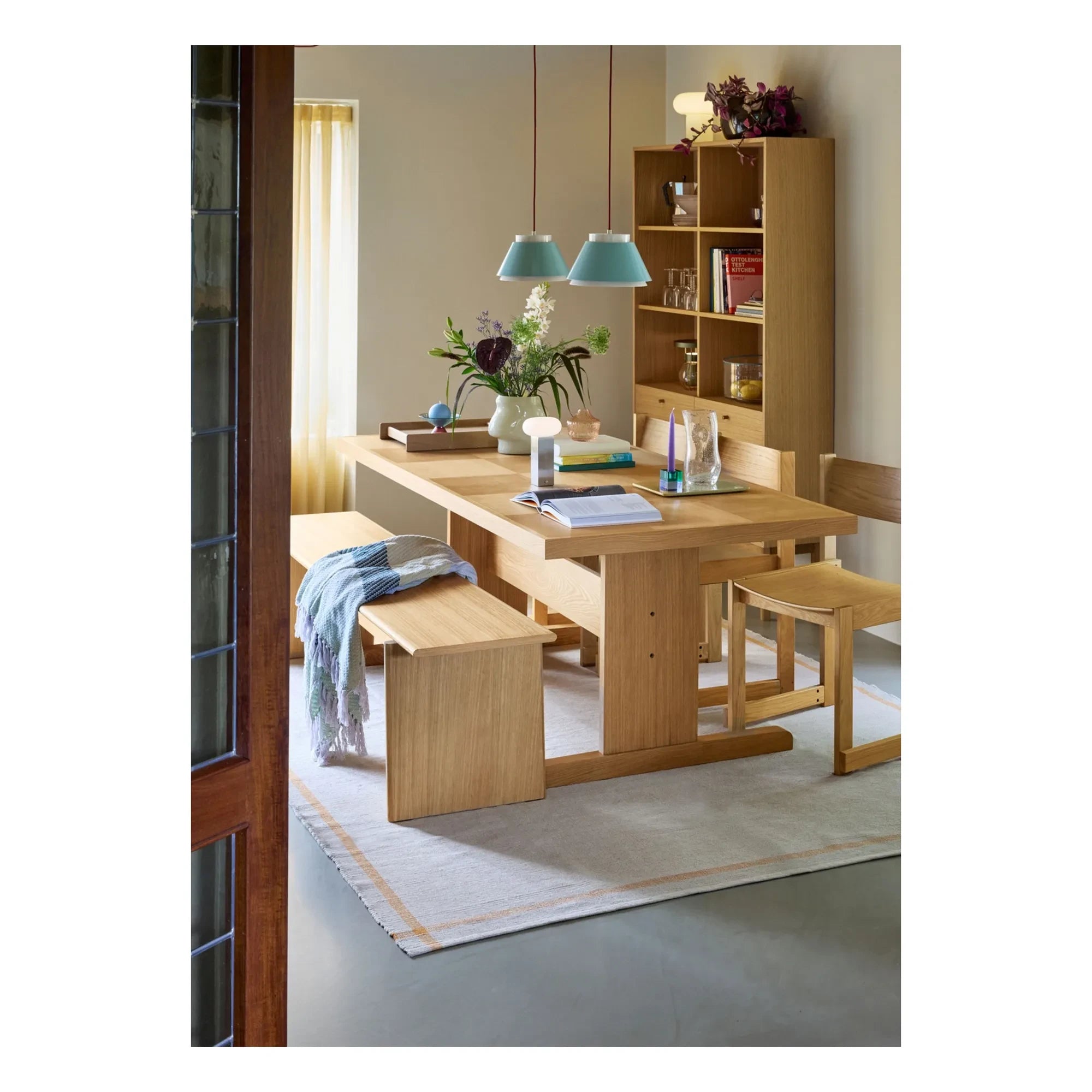 Hübsch - Low portable lamp | Silver