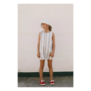 Tinycottons - Blue Thin Striped Twill Romper