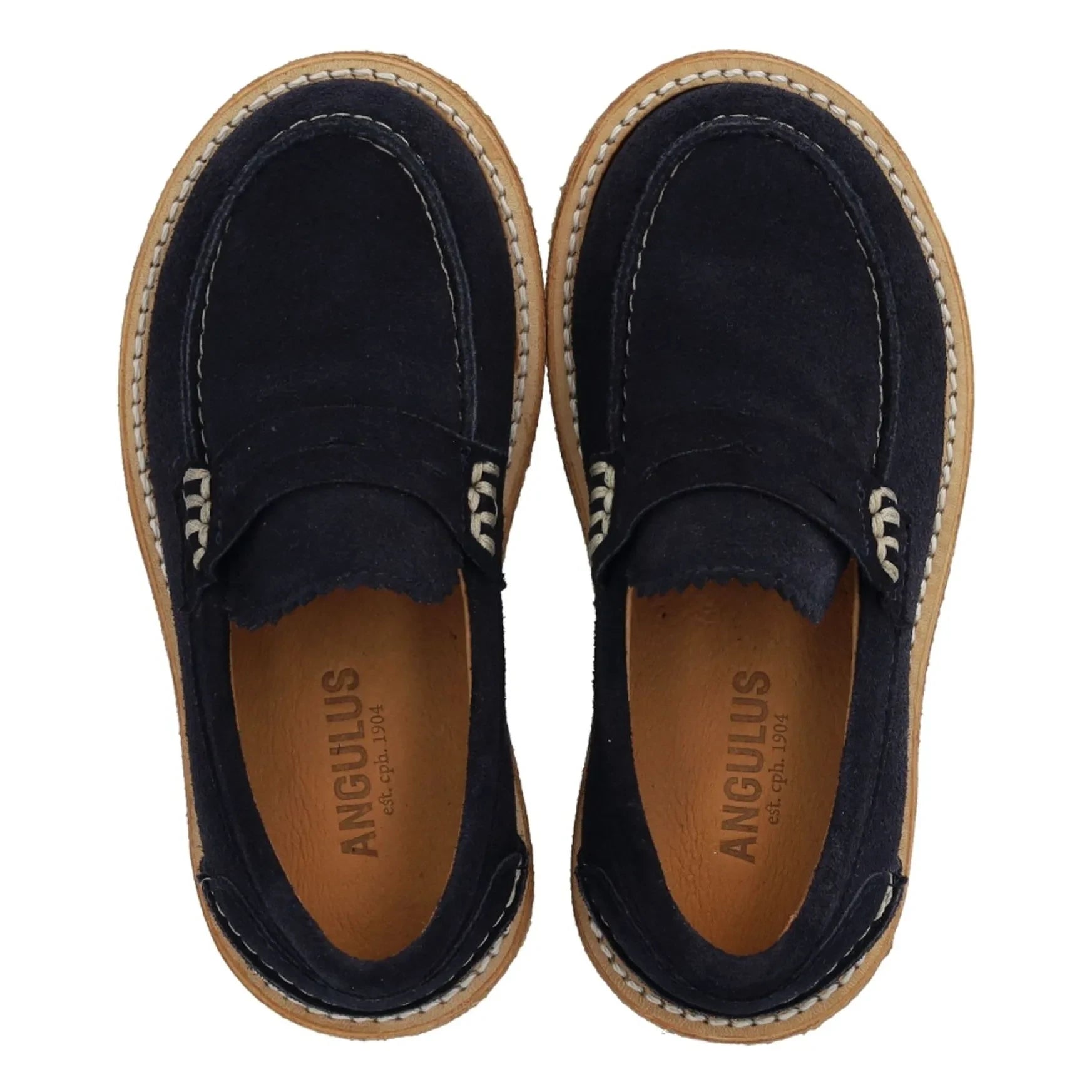 Angulus - Suede Loafers | Navy