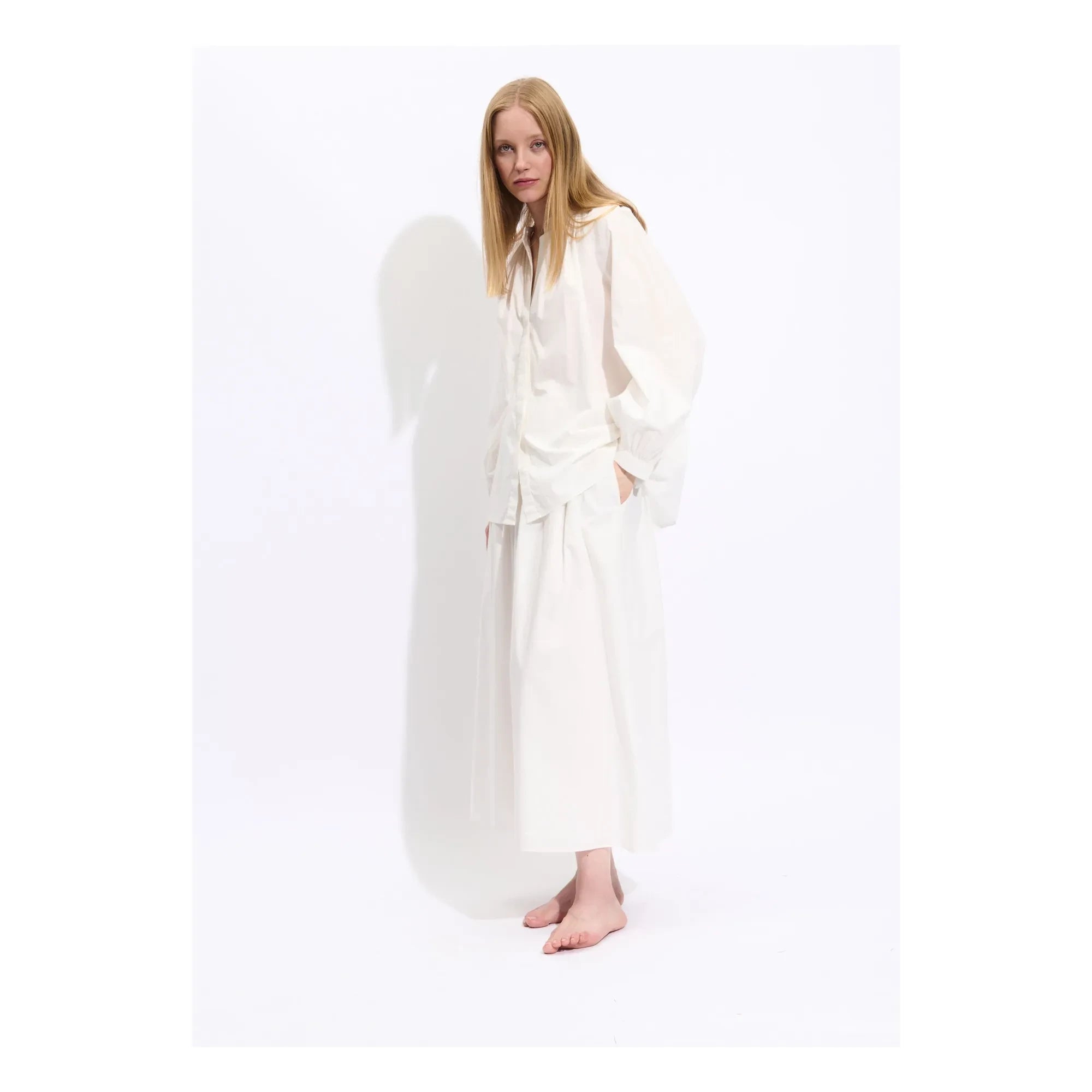 BELLEPIECE - Jeff Cotton Poplin Blouse | White