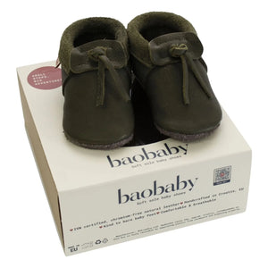 Baobaby - Leather Sandals | Chrome Green