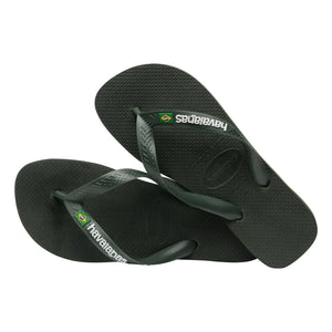 Havaianas - Brasil Logo Flip Flops | Olive Green