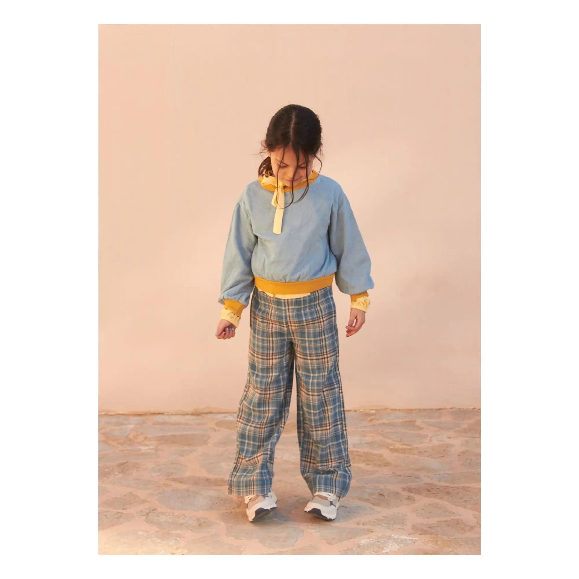 Longlivethequeen - Check Wide-Leg Pants | Blue