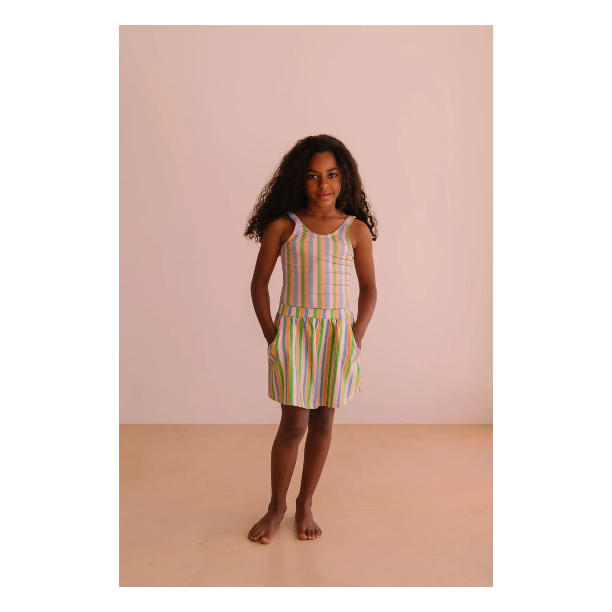We Are Kids - Striped Room skirt Organic cotton | Pale Pink