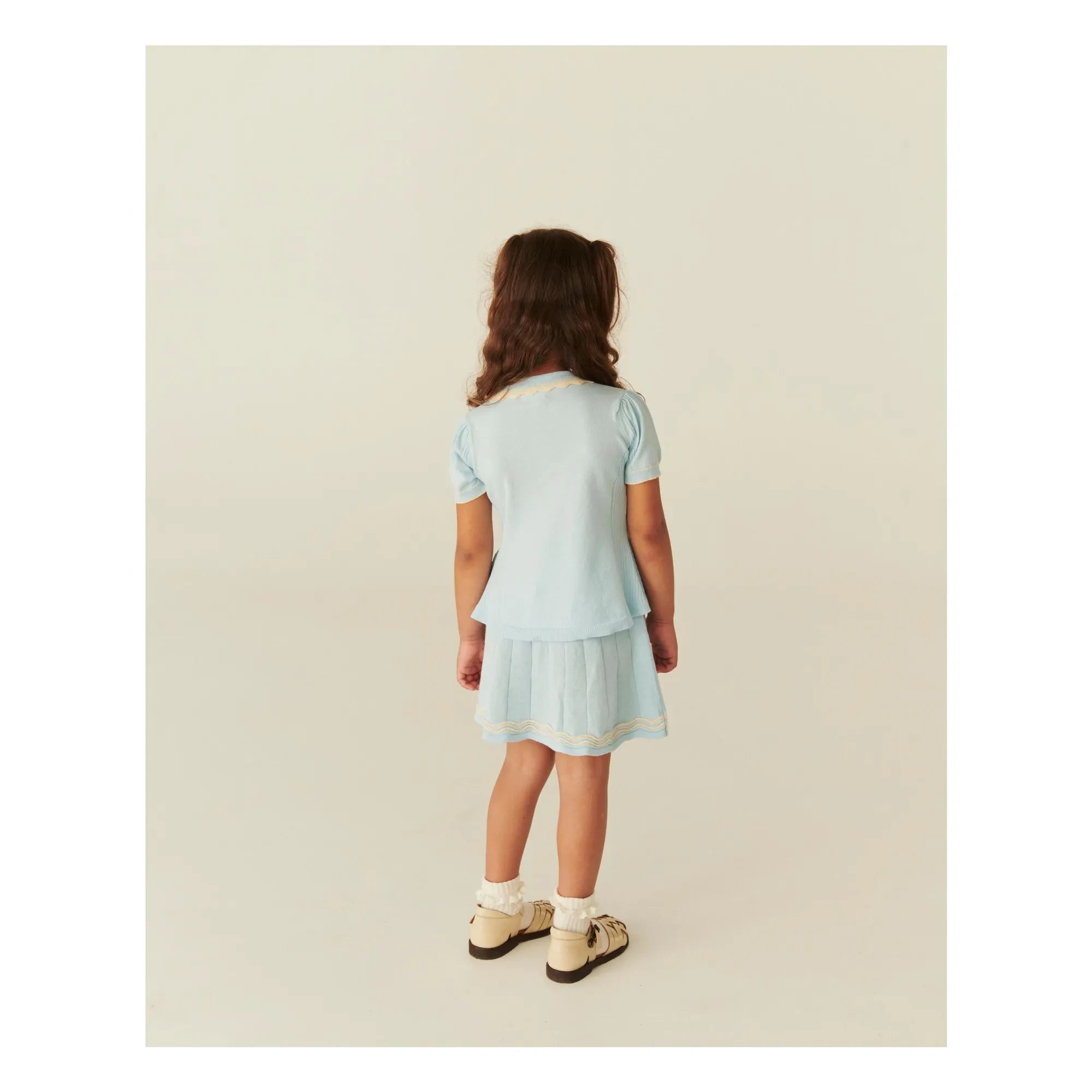 Copenhagen Colors - Organic Cotton Polo Shirt with Dotted Collar Detail | Ice Blue