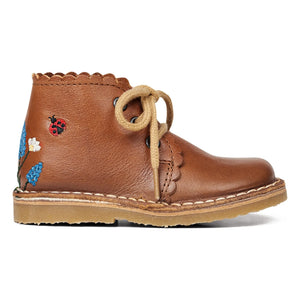 Petit Nord - Ladybug Fisto Embroidered Booties - Uniqua Collection | Camel