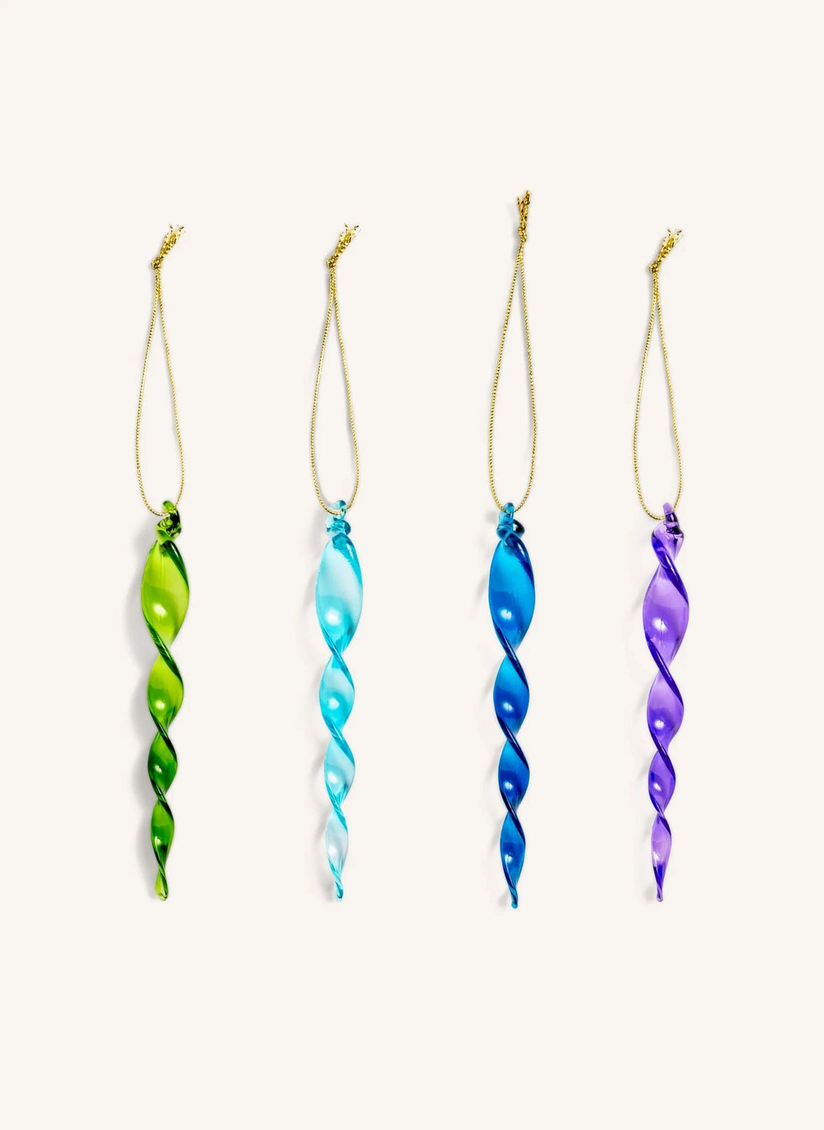 &Klevering - Lilac | Set of 4 Glass Hanging Christmas Ornaments