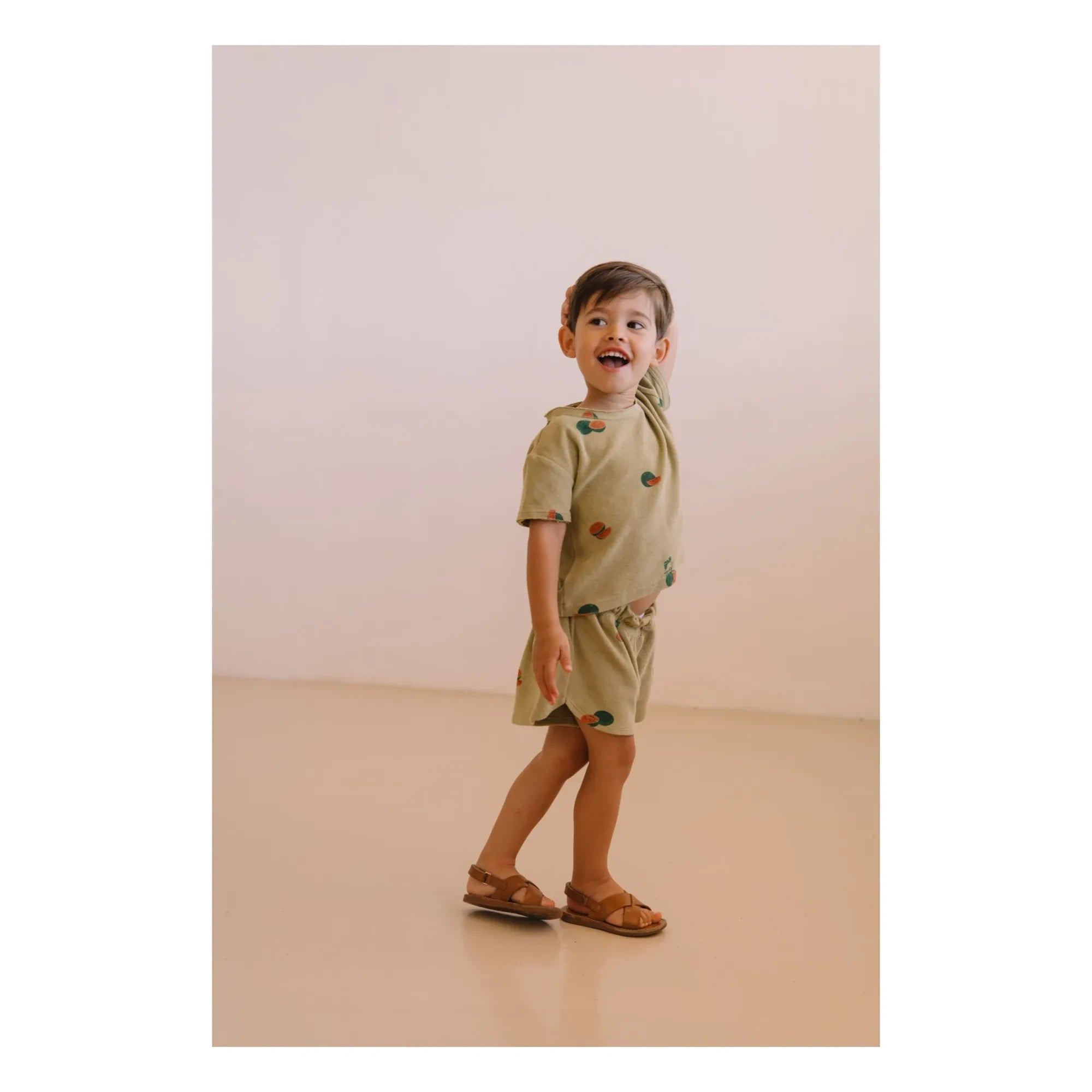 Studio Bohème - Essential Watermelon Organic Cotton Sponge T-Shirt | Khaki