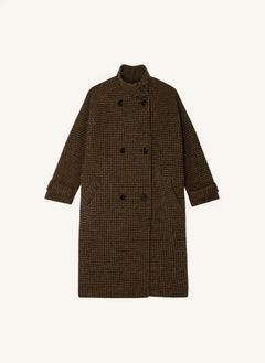 Sessùn - Bleechecks Wool Coat | Taupe brown