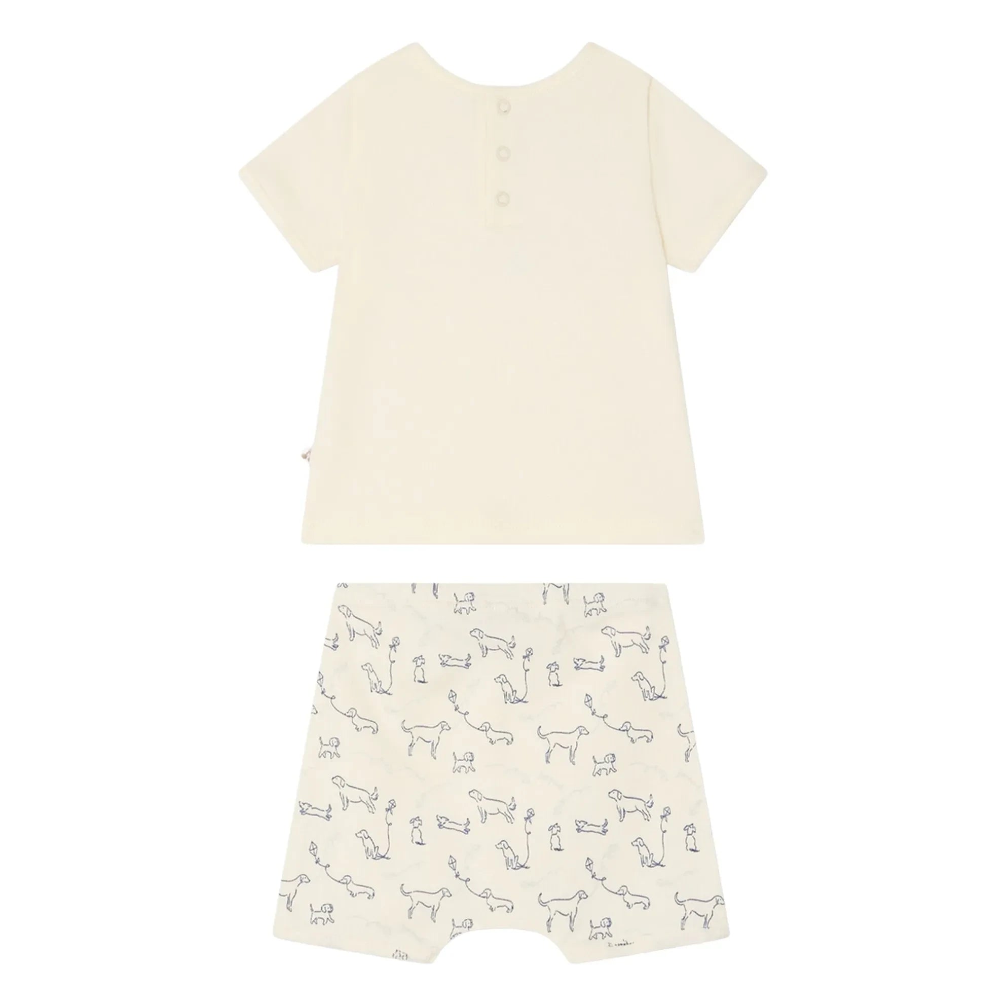 Bonpoint - Fanilo Organic Cotton T-Shirt and Shorts Set | Ivory