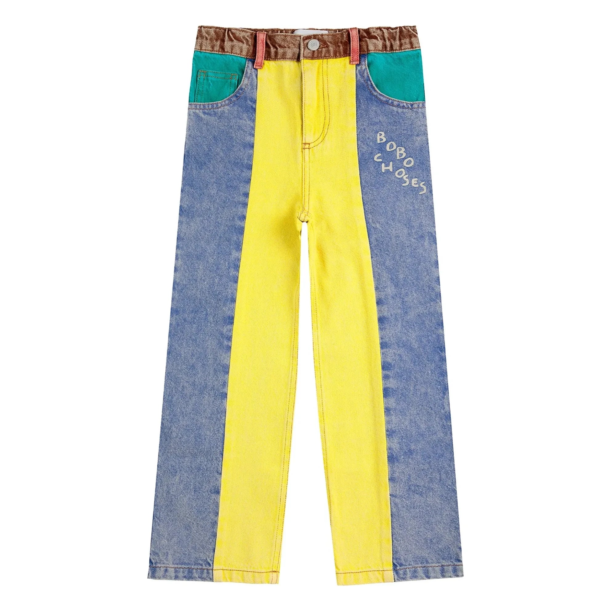 Bobo Choses - Color Block Organic Cotton Jeans | Yellow