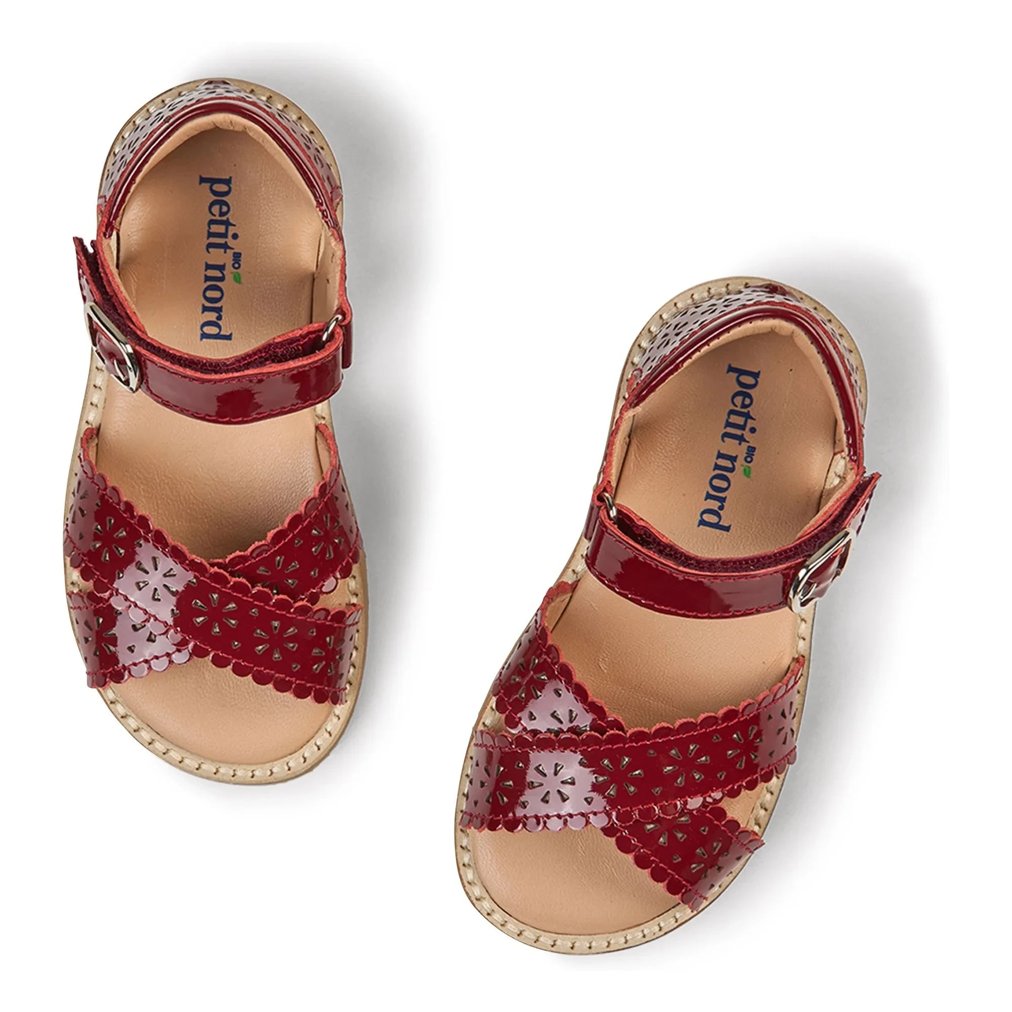 Petit Nord - Scallop Flower Sandals | Cherry Red