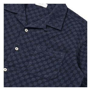 Universal Works - Chemise Road Gömlek Nokta Waffle | Lacivert