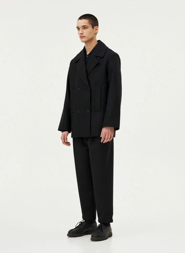 Noyoco - Dundee Recycled Wool and Cashmere Coat | Midnight Blue