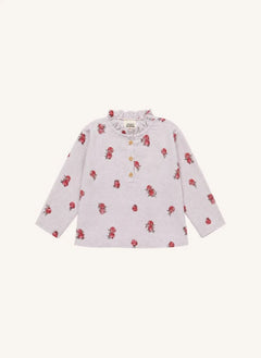 Studio Bohème - Olympe Organic Cotton Blouse with Puffed Collar, Light Blue