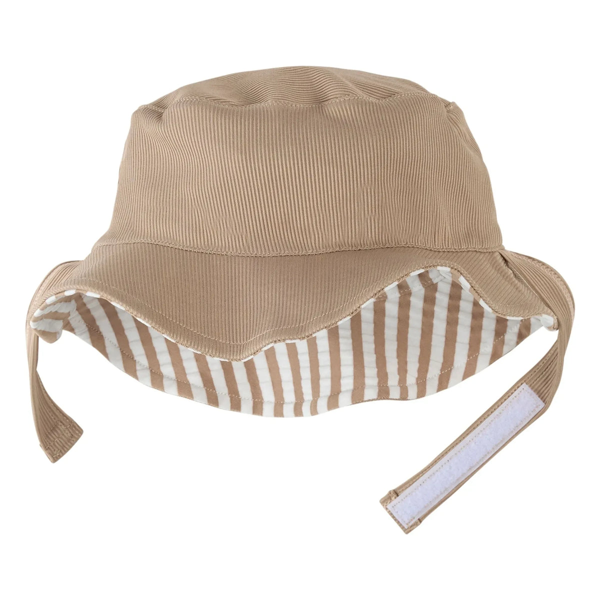 Petit Lem - Inside Out Anti-UV Striped Seersucker Hat Recycled Fibers | Beige