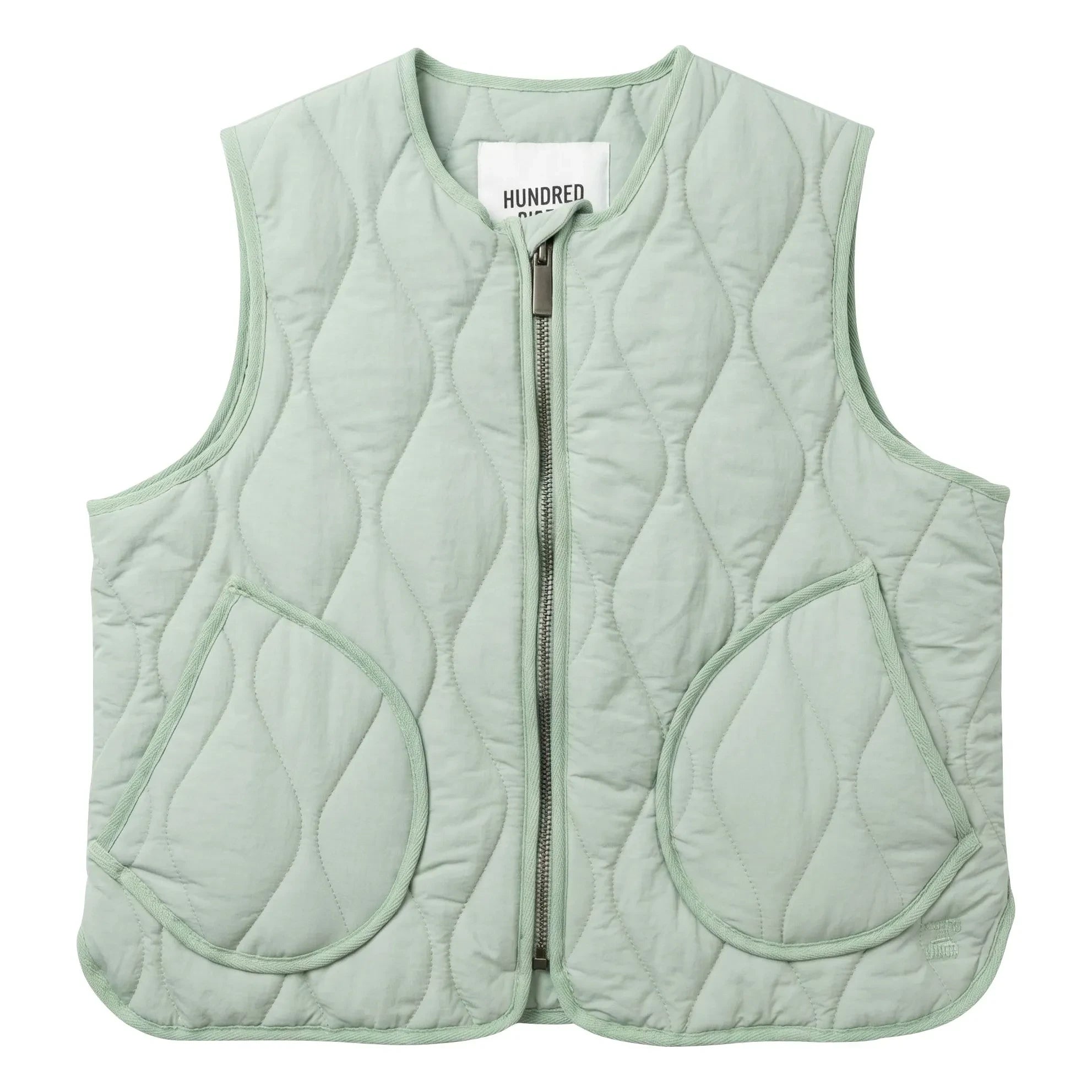 Hundred Pieces - Glee Quilted Sleeveless Jacket | Sage Green
