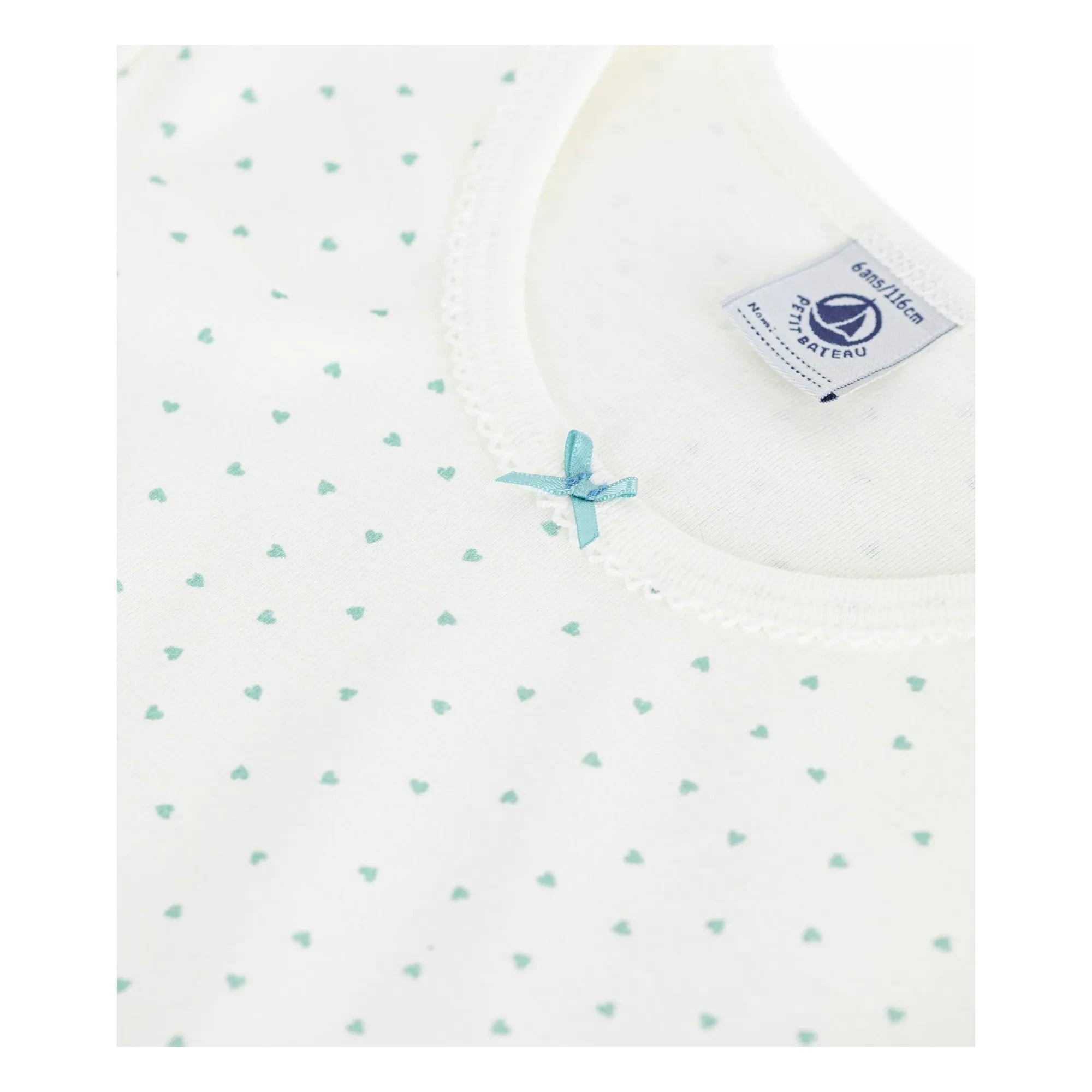 Petit Bateau - Heart Pajamas | White