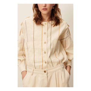 Sessùn - Calancas Cotton and Linen Jacket | Cream