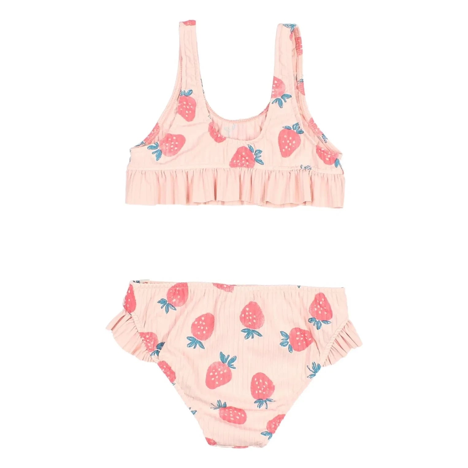 Búho - Strawberry Embossed Ruffled Swimsuit | Light Pink