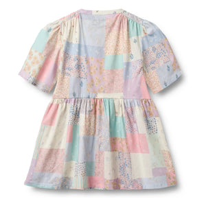 Wheat - Annabell Patchwork Organic Cotton Dress | Pale Yellow