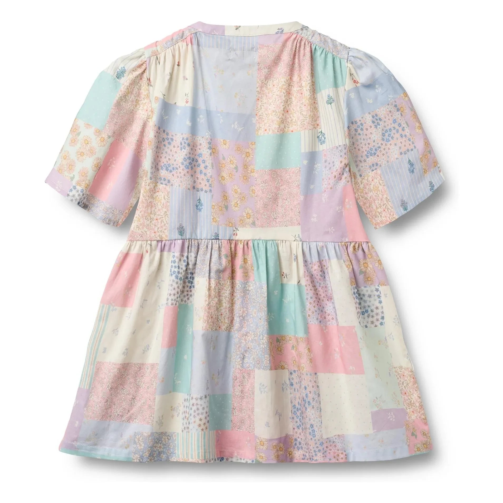 Wheat - Annabell Patchwork Organic Cotton Dress | Pale Yellow
