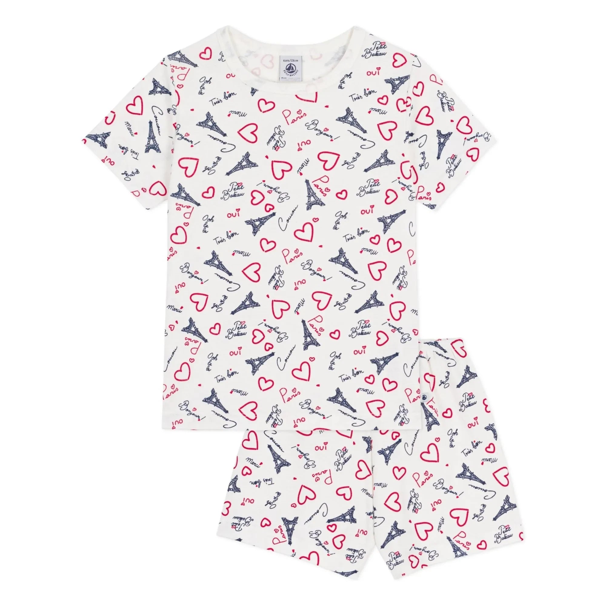Petit Bateau - Paris Pajama Shorts | White