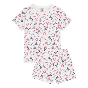 Petit Bateau - Paris Pajama Shorts | White