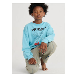 Bobo Choses - Pickles organik pamuk sweatshirt | Açık mavi