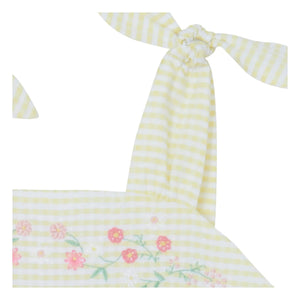Tartine et Chocolat - Striped Embroidered Strapless Dress | Yellow