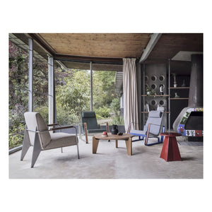 Vitra - Jean Prouvé Metal Stool | Burgundy