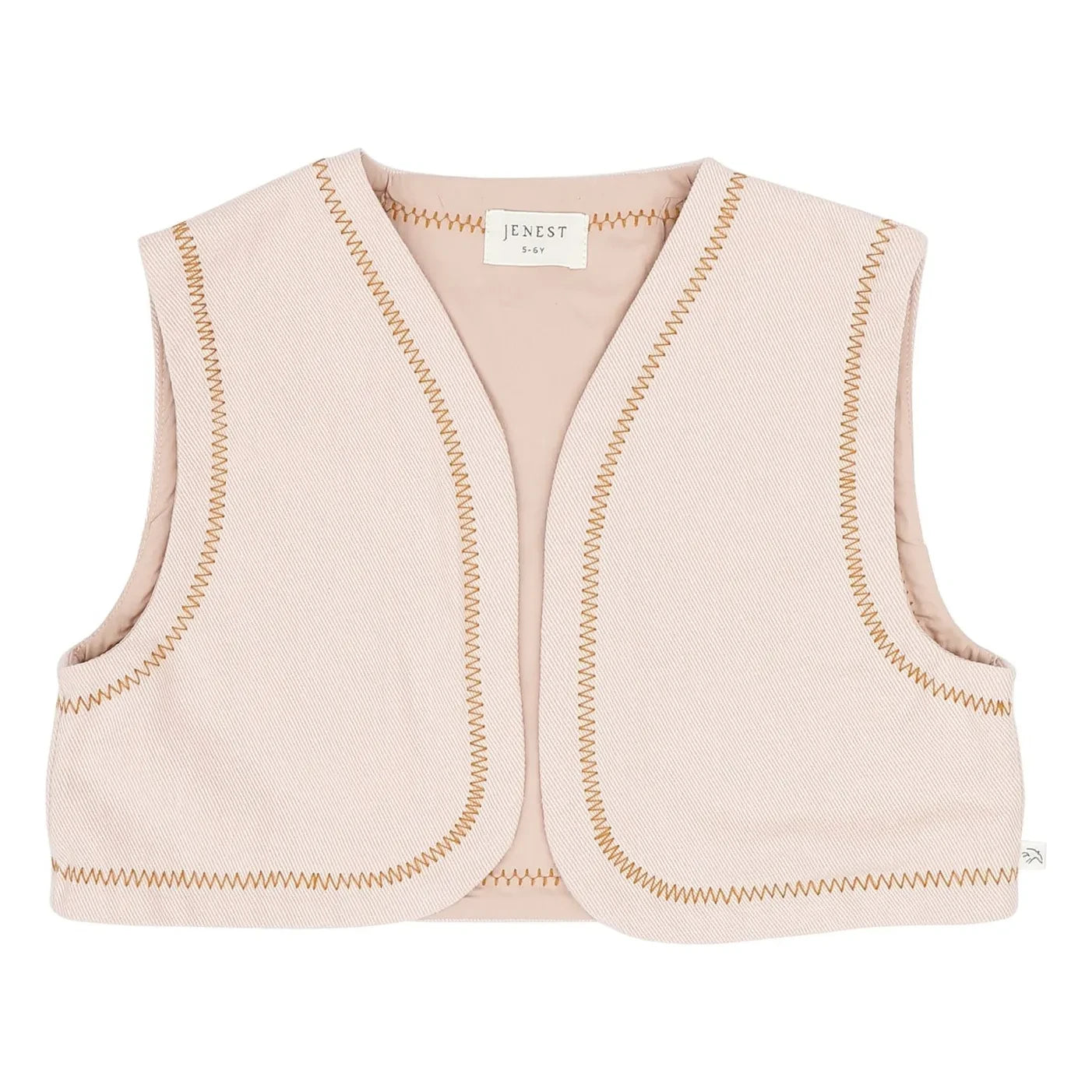 Jenest - Lily Embroidered Sleeveless Cardigan Organic Cotton | Lychee Pink