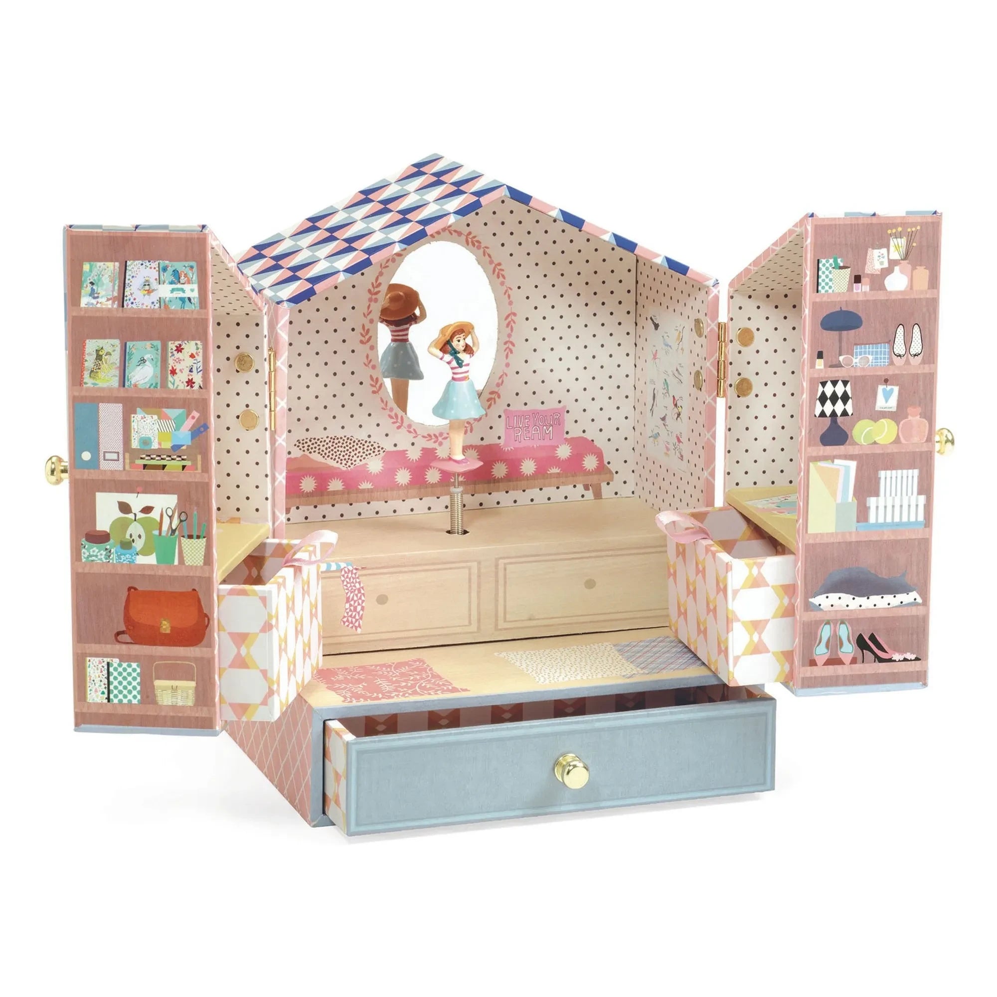 Djeco - Tinou Shop Jewelry Box | Pink