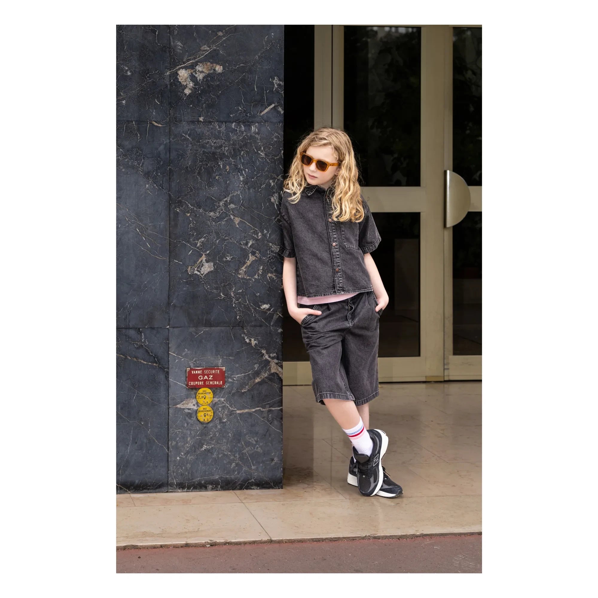 Finger in the Nose - Denim Bermuda Shorts Tate | Gray