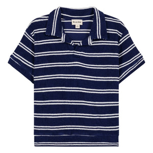 We Are Kids - Leonard Striped Organic Cotton Polo Shirt | Navy Blue