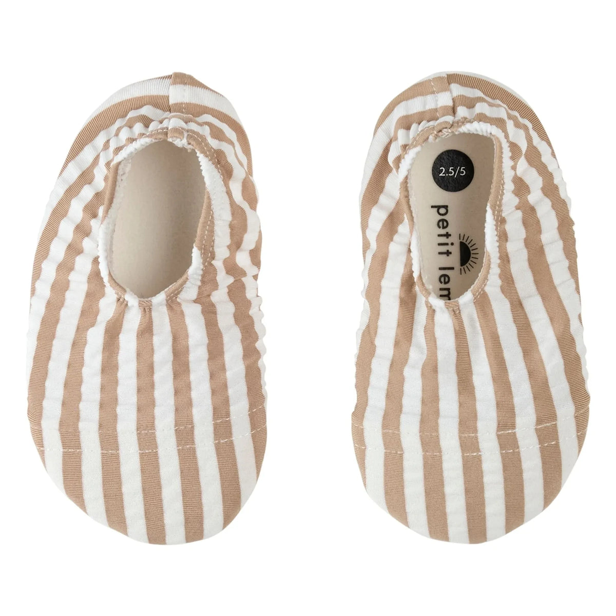 Petit Lem - Anti-UV Striped Seersucker Water Shoes Recycled Fibers | Sand
