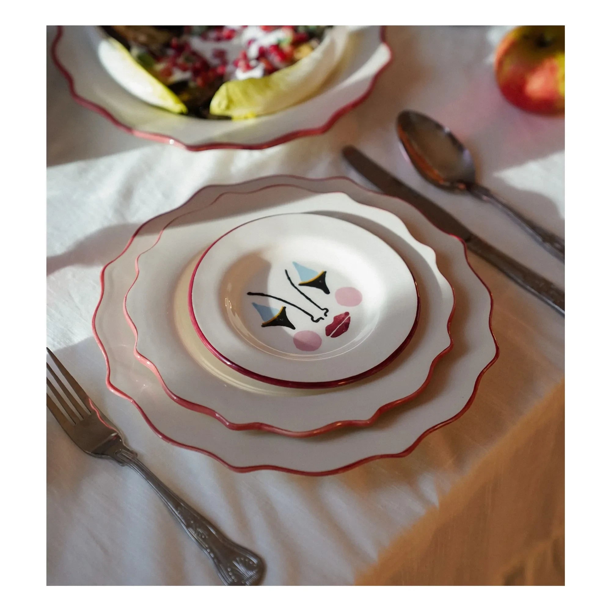 Anna + Nina - Carmine Beaded Plate | Carmine Red