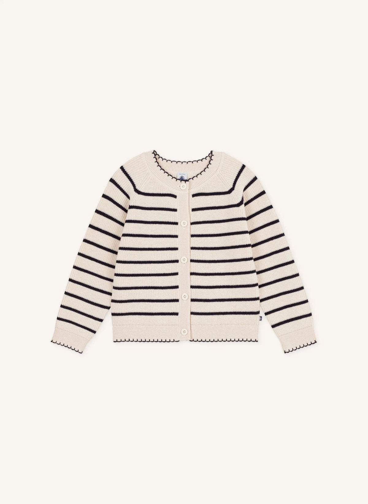 Petit Bateau - Striped Wool Buttoned Vest | Beige