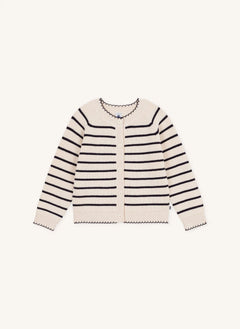 Petit Bateau - Striped Wool Buttoned Vest | Beige