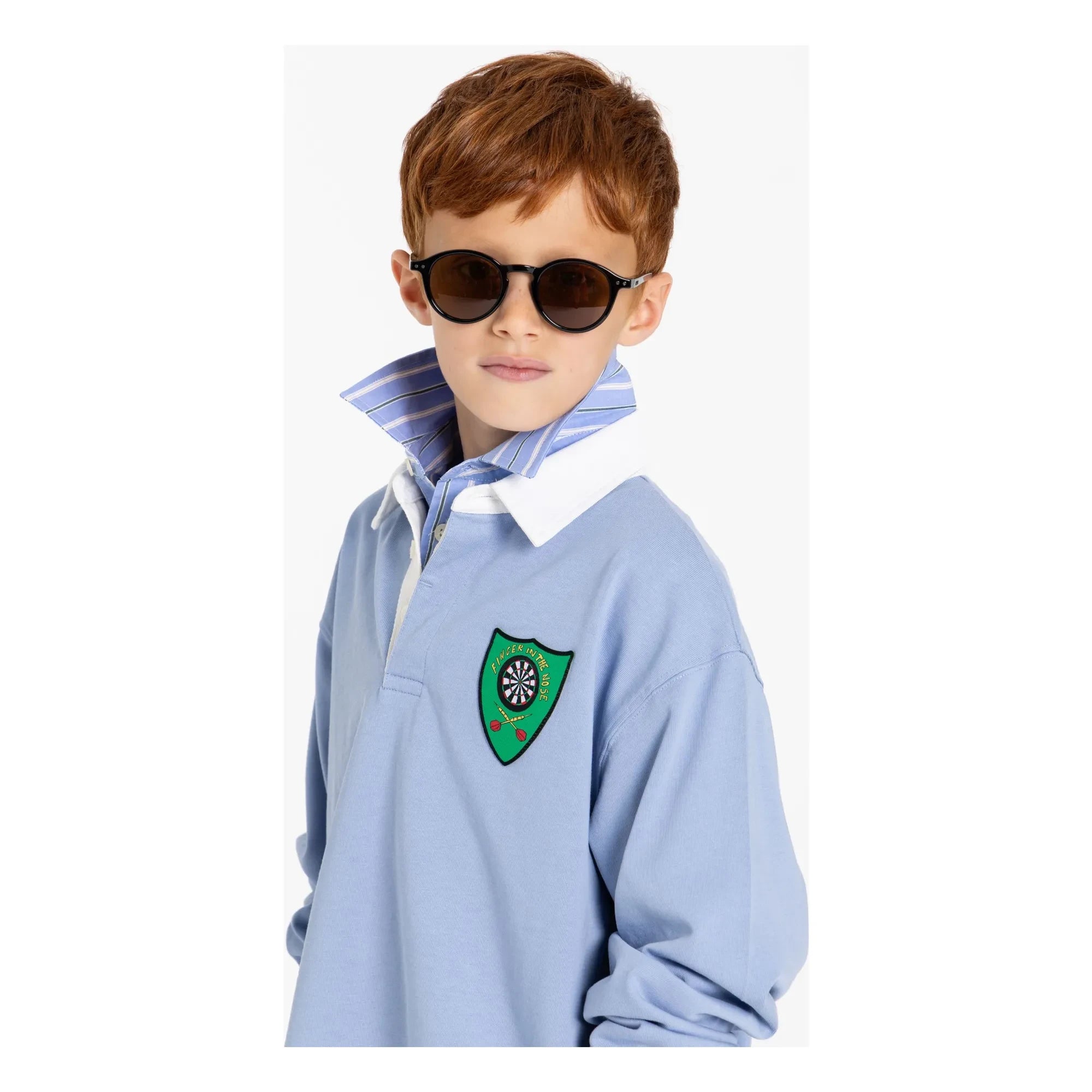Finger in the nose - Ezra çizgili organik pamuk polo shirt | Steel