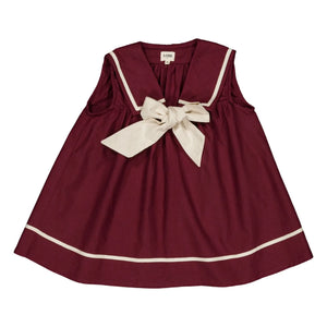 Loir - Gabriella Linen Bow Dress | Burgundy