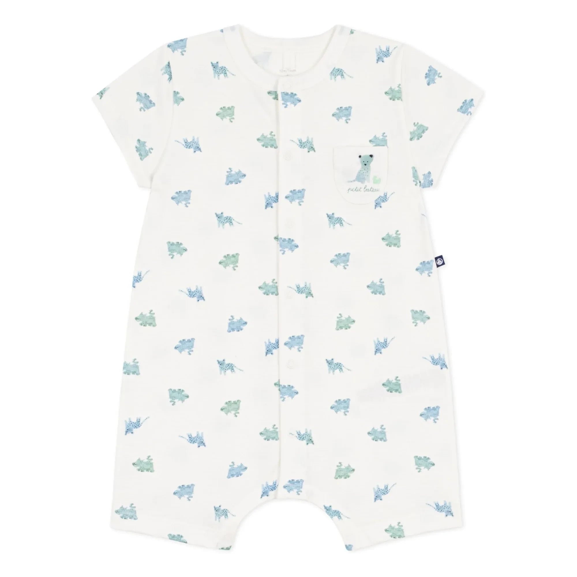 Petit Bateau - Organic Cotton Animal Print Romper | White