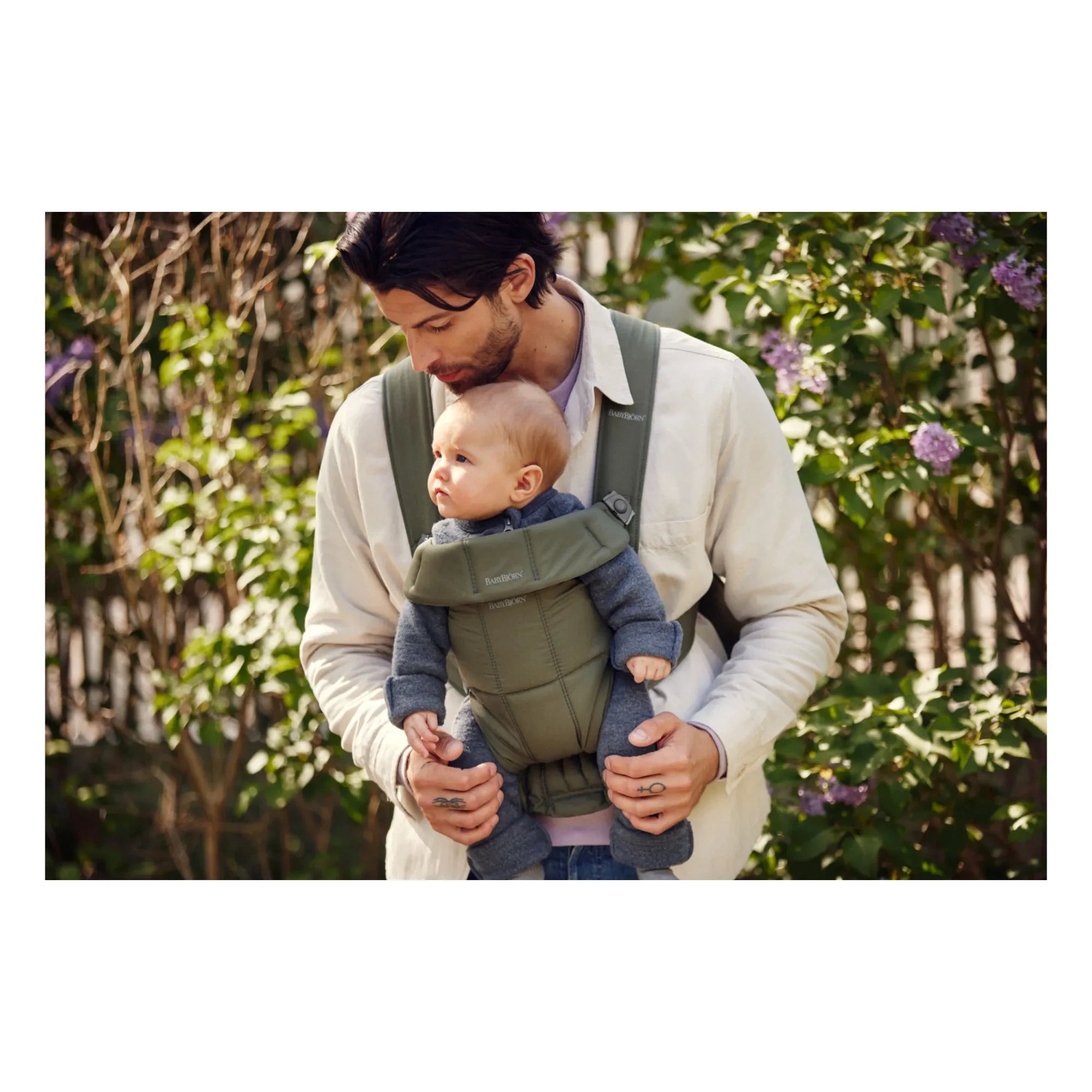 BabyBjörn - Mini Cotton Baby Kangaroo Carrier | Dark Green