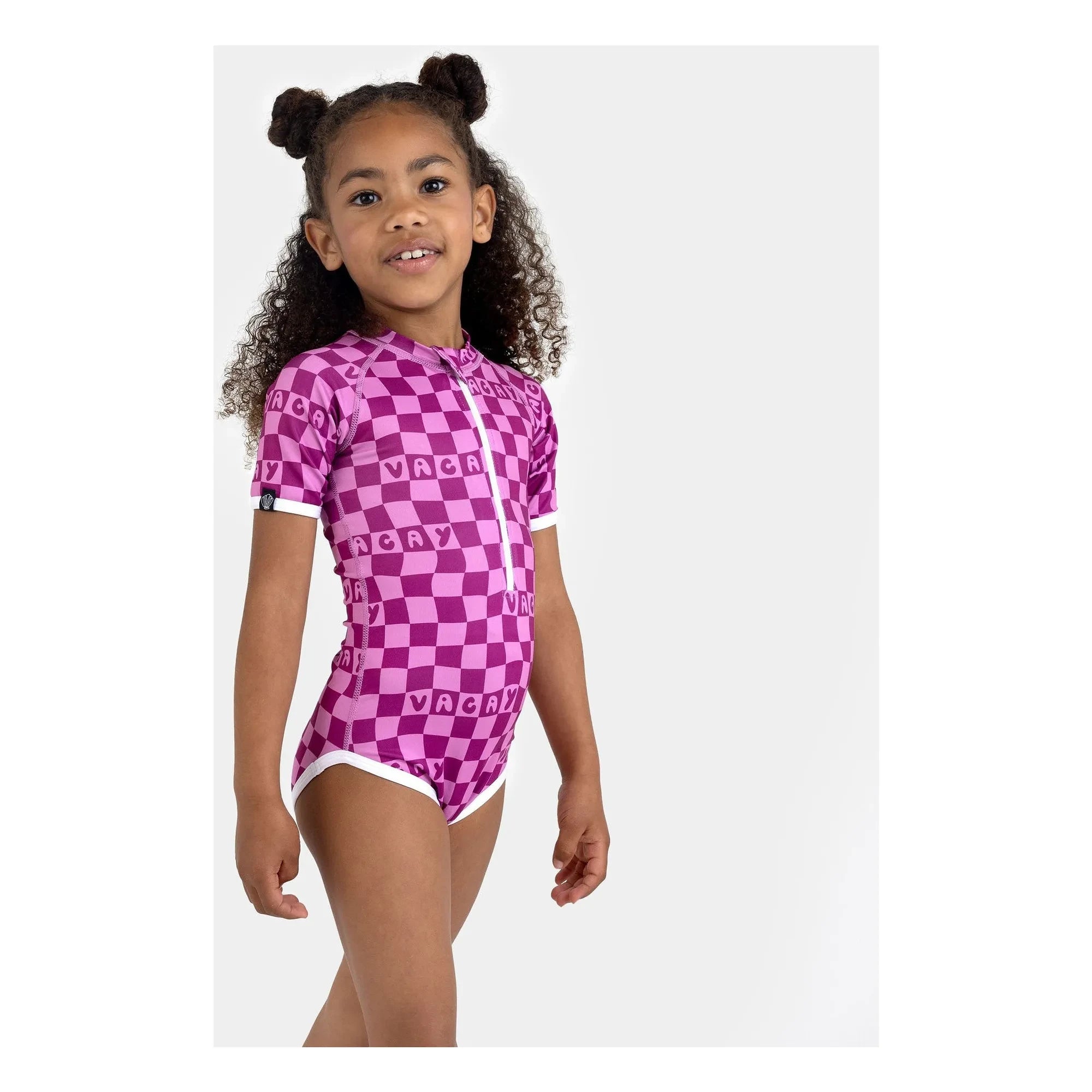 Beach & Bandits - Plaid Vacation Recycled Fiber UV Protection Swimsuit | Fuchsia