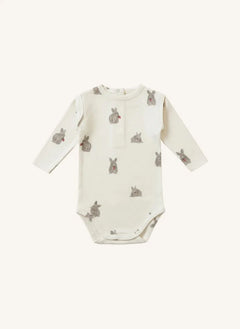 Studio Bohème - Lala Rabbits Organic Cotton Bodysuit | Ecru