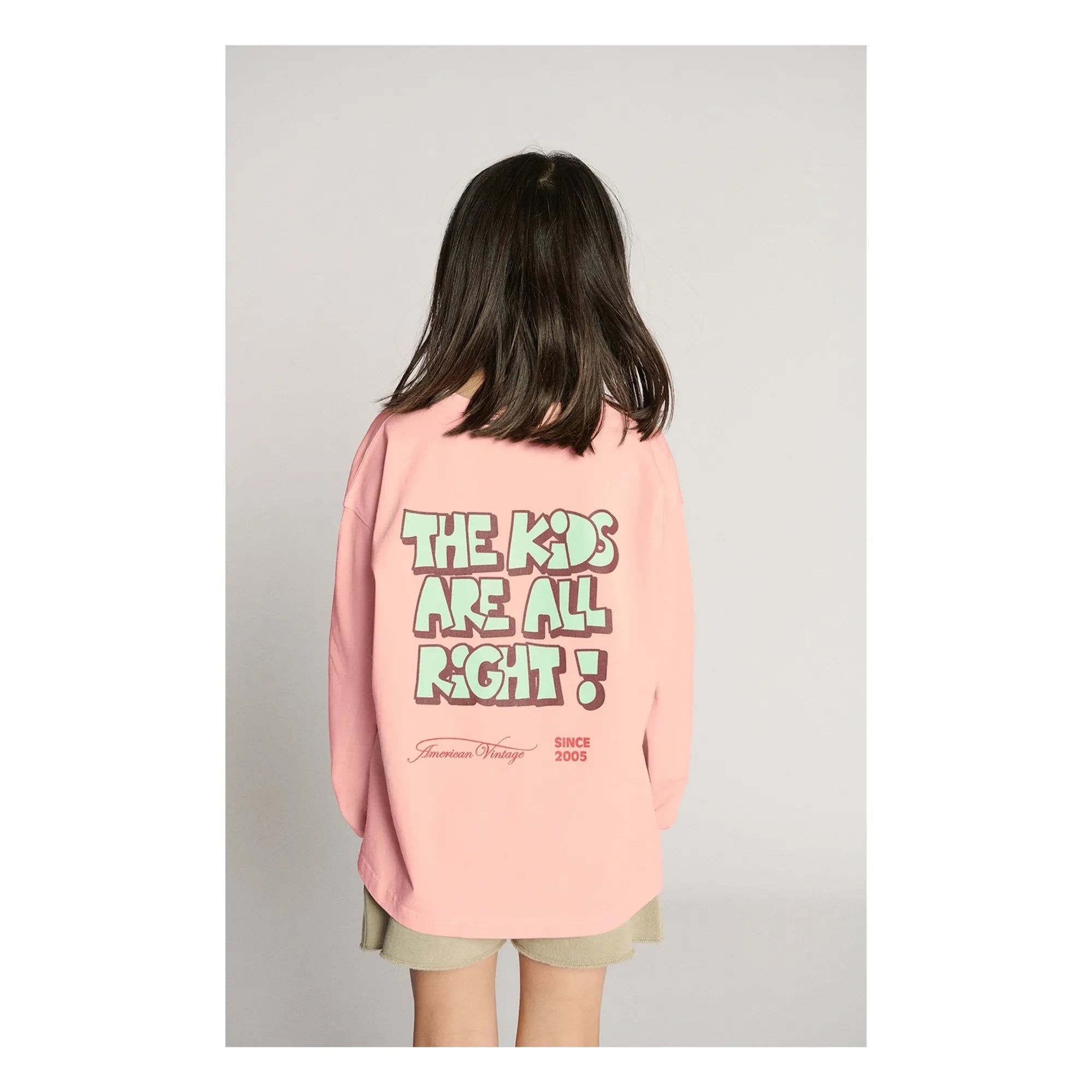 American Vintage - Fizvallay Long Sleeve T-Shirt The Kids Are All Right | Pale Pink