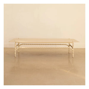 Honoré - Torsade Rectangular Side Table | Ecru