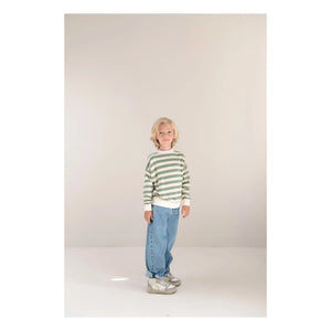 Jenest - Khaki Striped Organic Cotton Sweatshirt | Khaki